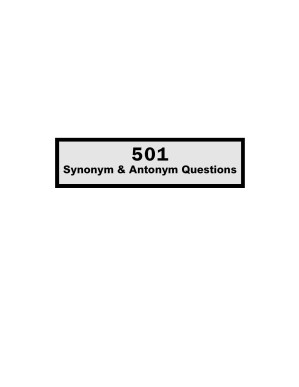 501 Synonym and Antonym Questions By LearningExpress Editors - 9781598633818