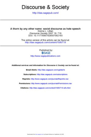 A thorn by any other name: sexist discourse as hate speech