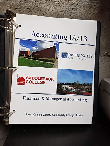 Accounting 1A/1B Financial & Managerial Acct Custom Saddleback College