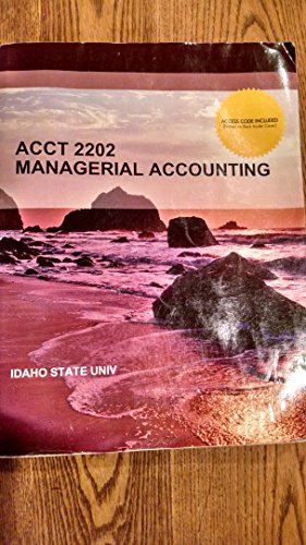 Acct 2202 Managerial Accounting