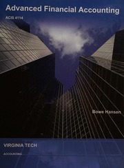 Advance Financial Accounting by Bowe Hansen; Virginia Polytechnic Institute