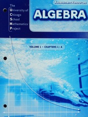 Algebra Assessment Resources: Volume 1, Chapters 1-6