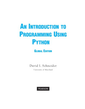 An Introduction to Programming using Python - David I. Schneider