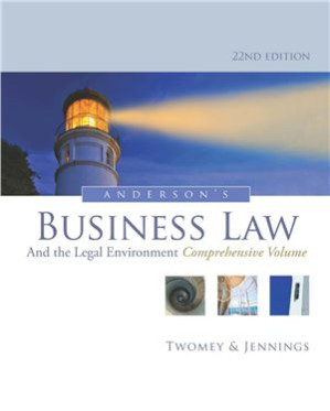 Anderson's Business Law and the Legal Environment By Twomey David P., Jennings Marianne Moody. - 9781285438078