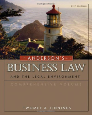 Anderson's Business Law and the Legal Environment, Comprehensive Volume By David P. Twomey, Marianne M. Jennings - 9780737753462