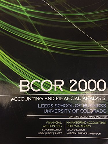 BCOR 2000 Accounting and Financial Analysis
