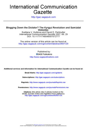 Blogging Down the Dictator? The Kyrgyz Revolution and Samizdat Websites