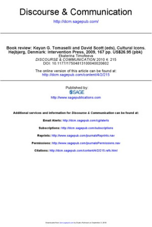 Book review: Keyan G. Tomaselli and David Scott (eds), Cultural Icons. Højbjerg, Denmark: Intervention Press, 2009, 167 pp. US$26.95 (pbk)