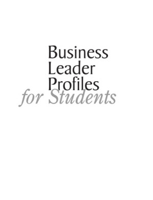 Business Leader Profiles for Students 2 By Sheila M. Dow, Gale Group