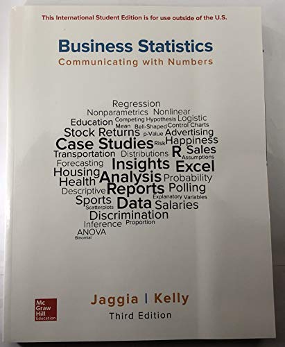 Business Statistics: Communicating With Numbers, 3e - 9781260288377