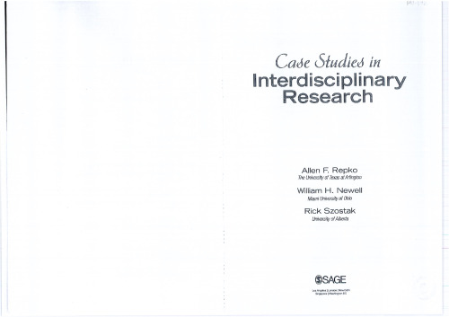 Case Studies in Interdisciplinary Research