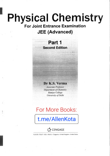 Cengage Physical chemistry 1 By KS Verma