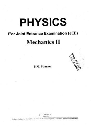 Cengage mechanics 2 1 By BM sharma