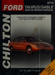 Chilton's Ford Taurus/Sable 1996-05 repair manual: covers U.S. and Canadian models of Ford Taurus and Mercury Sable By Mihalyi, Eric Michael