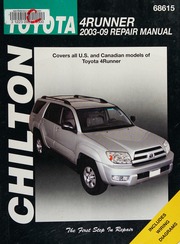 Chilton's Toyota 4runner 2003-09 Repair Manual By Imhoff, Tim; Chilton Book Company