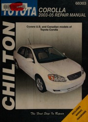 Chilton's Toyota Corolla 2003-05 Repair Manual By Storer, Jay