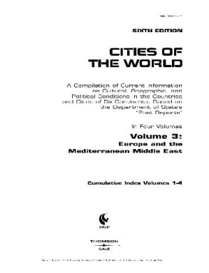 Cities of the World. Europe and Middle East Volume 3 By Karen Ellicott; United States Department of State