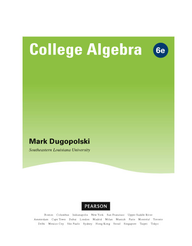 College Algebra - Mark Dugopolski - 9780321867575