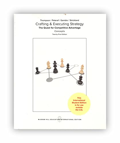 Crafting and executing strategy: the quest for competitive advantage: concepts