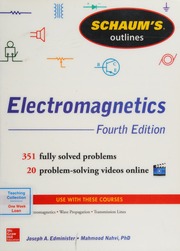 Electromagnetics by Edminister, Joseph, author; Nahvi, Mahmood, author