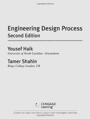 Engineering Design Process , Second Edition By Yousef Haik, Tamer M. Shahin