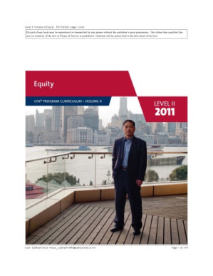 Equity ( CFA Program Curriculum Level II 2011 Volume 4 ) - CFA Institute
