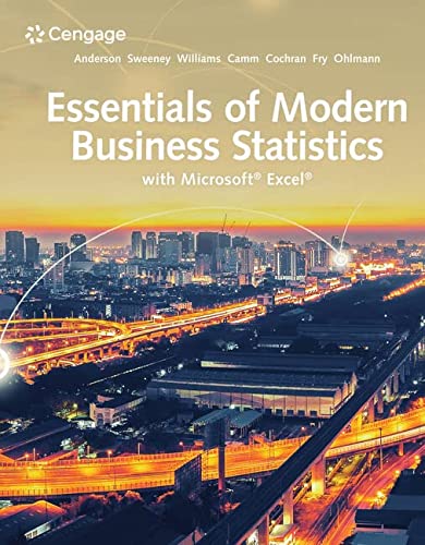 Essentials of Modern Business Statistics with Microsoft Excel - 9780357131626