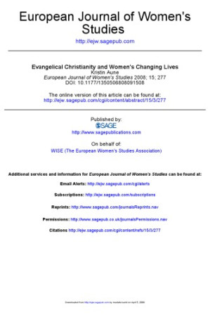 Evangelical Christianity and Women's Changing Lives (article)