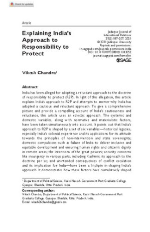Explaining India’s Approach to Responsibility to Protect
