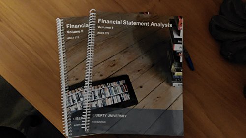 Financial Statement Anal., Volume1 and 2