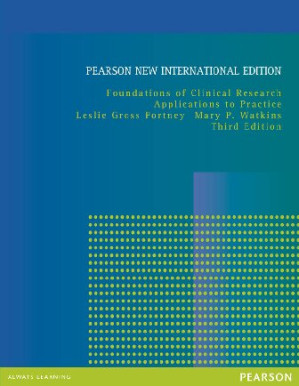 Foundations of Clinical Research: Applications to Practice (Pearson New International Edition) - Leslie Gross Portney, Mary P. Watkins