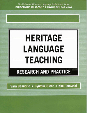 Heritage Language Teaching: Research and Practice By Sara Beaudrie, Cynthia Ducar