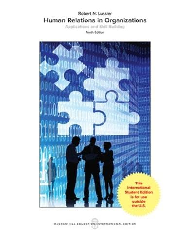 Human relations in organizations: applications and skill building - 9781259255120