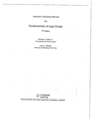 Instructor Solutions - Fundamentals of Logic Design By Charles H. Roth, Larry L. Kinney