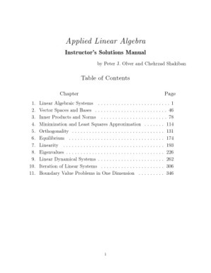 Instructor's Solution Manual for "Applied Linear Algebra" (with Errata) - Peter J. Olver, Chehrzad Shakiban