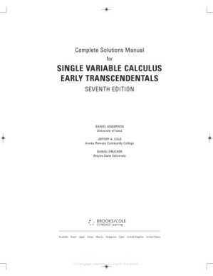 Instructor's Solution Manuals to Calculus: Early Transcendentals(Single and Multiple) By James Stewart