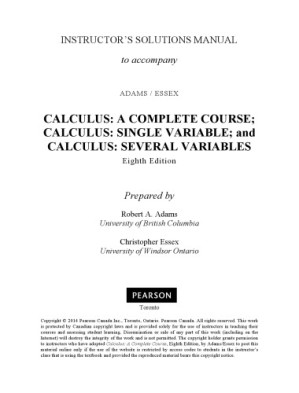 Instructor's Solutions Manual to Calculus: A Complete Course - Robert A. Adams, Christopher Essex