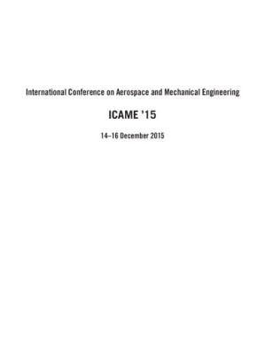 International Conference on Aerospace and Mechanical Engineering ICAME ’15 14–16 December 2015 By coll.