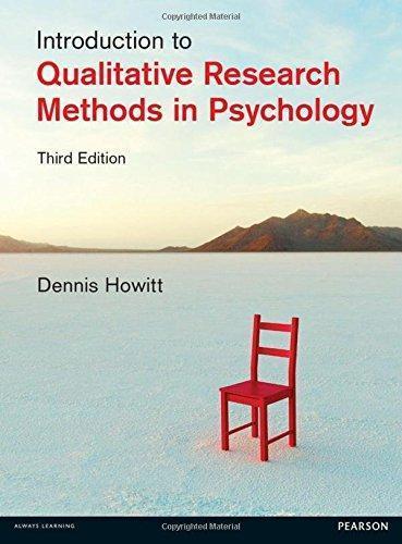 Introduction To Qualitative Research Methods In Psychology 3Rd Edition