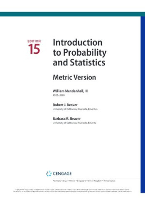 Introduction to Probability and Statistics By William Mendenhall, Robert J. Beaver, Barbara M. Beaver