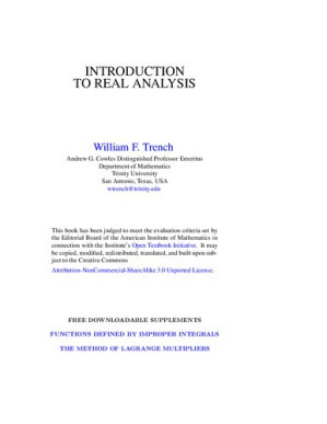 Introduction to Real Analysis - William F. Trench