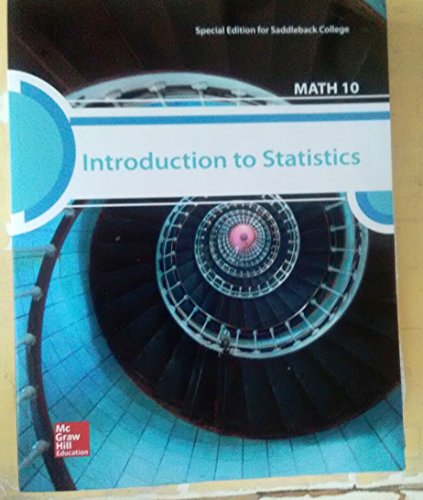 Introduction to Statistics MATH 10 - Special Edition for Saddleback College