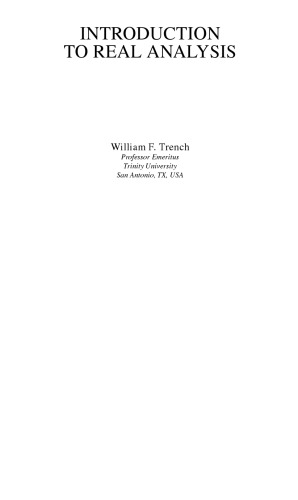 Introduction to real analysis - Trench W.F. - 9780130457868-1