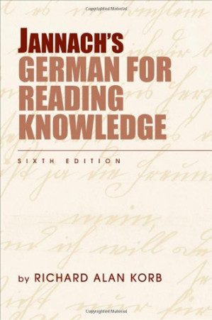 Jannach's German for Reading Knowledge By Richard Alan Korb