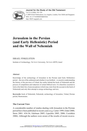 Jerusalem in the Persian (and Early Hellenistic) Period and the Wall of Nehemiah 32