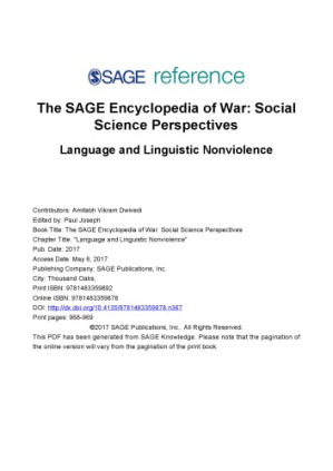 Language and Linguistic Nonviolence - 9781483359878
