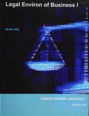 Legal Environ of Business I, BLAW 1050, Robert Morris University
