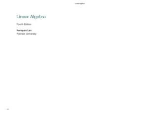 Linear Algebra - Kunquan Lan