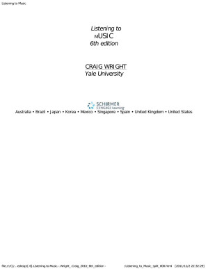 Listening to Music (6th Edition ) By Craig Wright