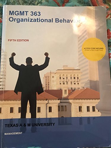 MGMT 363: Organizational behavior - 9781259981289